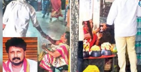 நடைபாதை கடைகளில் பெண் வியாபாரிகளிடம் தவெக நிர்வாகி மாமூல் வசூல்